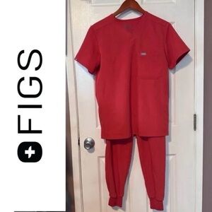 Figs Burnt Orange Scrub Set